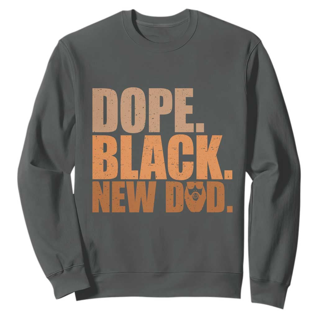Proud Black New Dad Sweatshirt African American Fathers Day Gift TS12 Dark Heather Print Your Wear