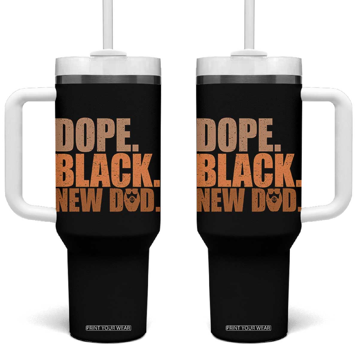 Proud Black New Dad Tumbler With Handle African American Fathers Day Gift TS12 One Size: 40 oz Black Print Your Wear