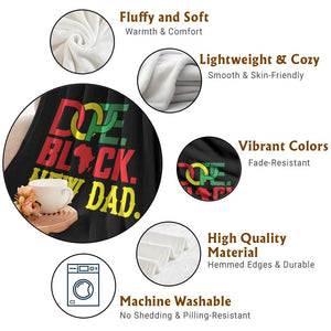 First Father's Day African American Dad Throw Blanket New Dad Gift TS12 Print Your Wear