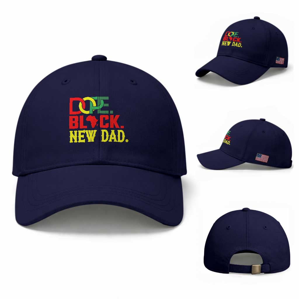 First Father's Day African American Dad Baseball Cap New Dad Gift TS12 Baseball Cap Universal Fit Dark Blue Print Your Wear