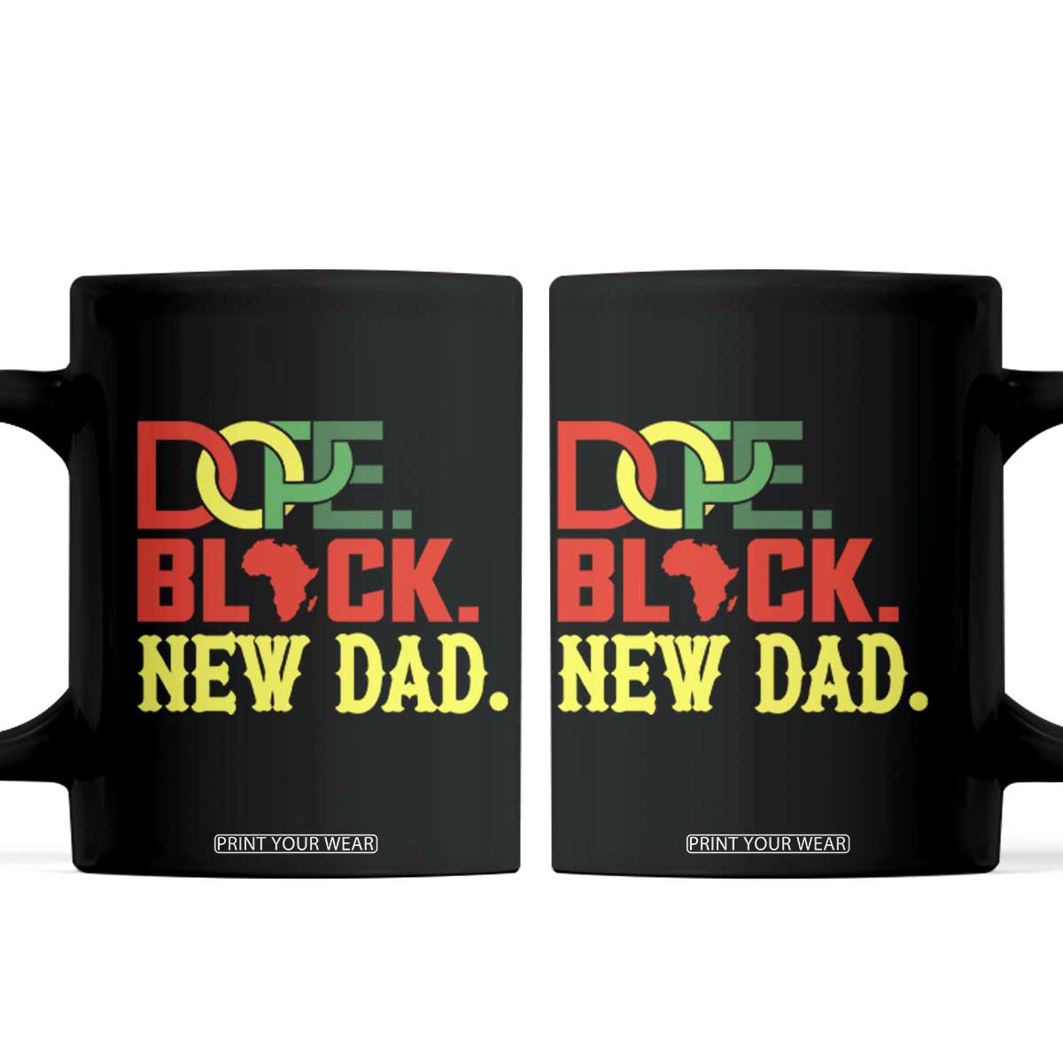 First Father's Day African American Dad Coffee Mug New Dad Gift TS12 Black Print Your Wear