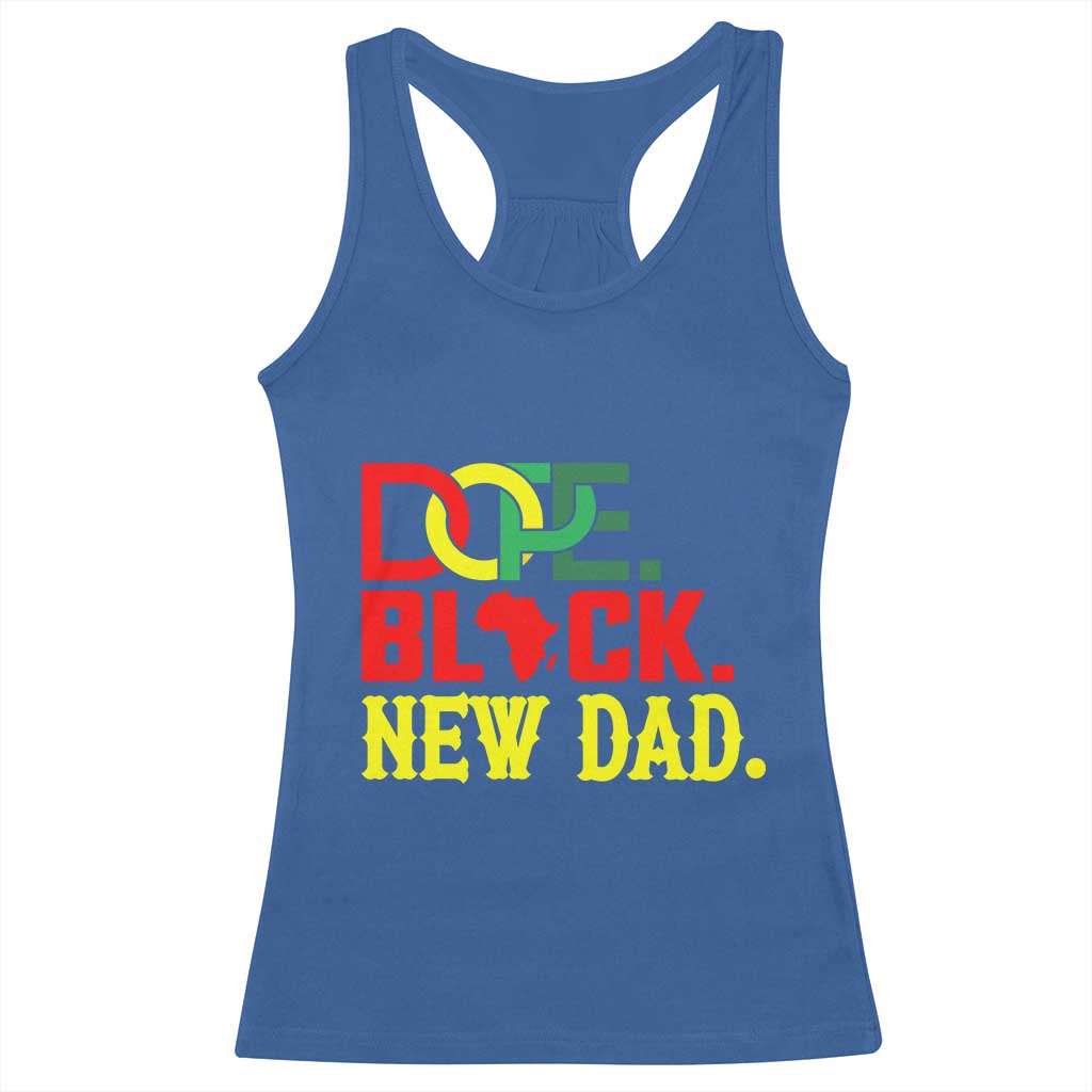 First Father's Day African American Dad Racerback Tank Top New Dad Gift TS12 Royal Blue Print Your Wear