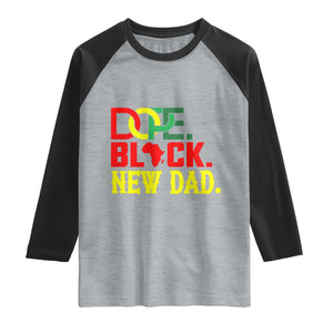 First Father's Day African American Dad Raglan Shirt New Dad Gift TS12 Heather Gray Black Print Your Wear