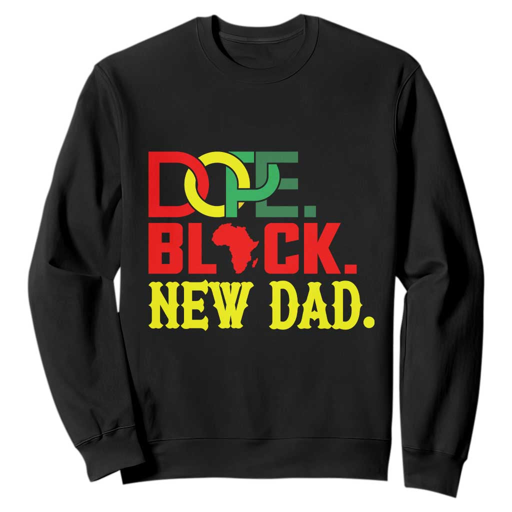 First Father's Day African American Dad Sweatshirt New Dad Gift TS12 Black Print Your Wear
