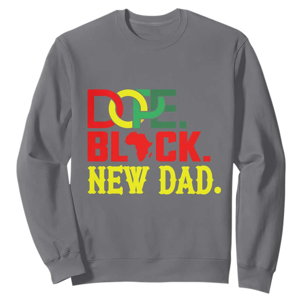 First Father's Day African American Dad Sweatshirt New Dad Gift TS12 Charcoal Print Your Wear