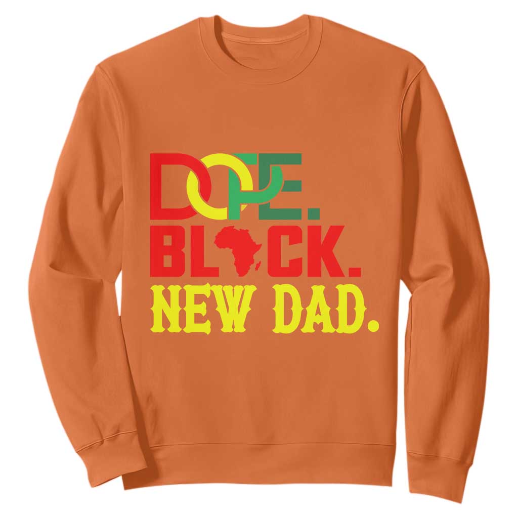 First Father's Day African American Dad Sweatshirt New Dad Gift TS12 Orange Print Your Wear