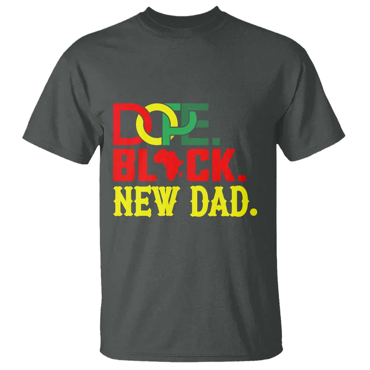 First Father's Day African American Dad T Shirt New Dad Gift TS12 Dark Heather Print Your Wear
