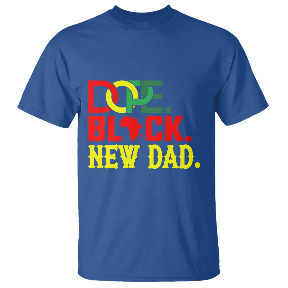First Father's Day African American Dad T Shirt New Dad Gift TS12 Royal Blue Print Your Wear