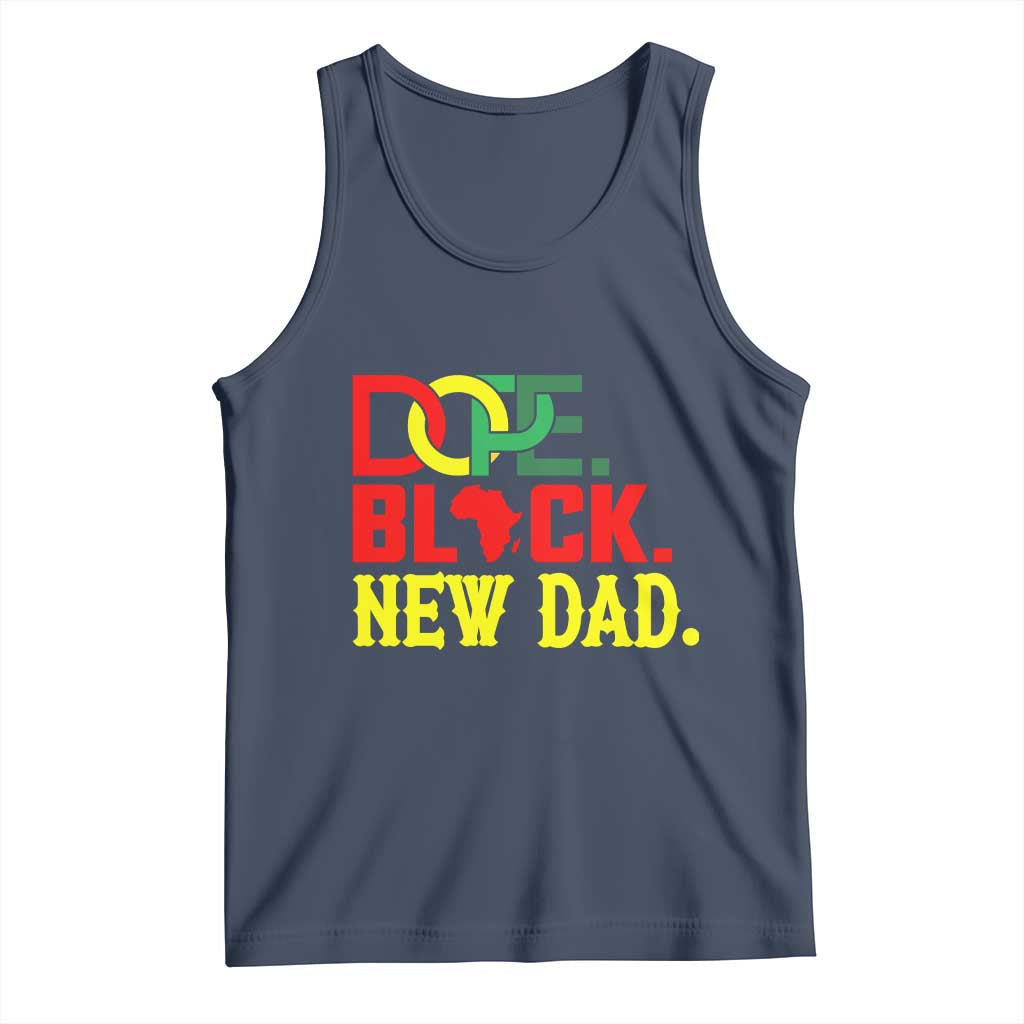 First Father's Day African American Dad Tank Top New Dad Gift TS12 Navy Print Your Wear