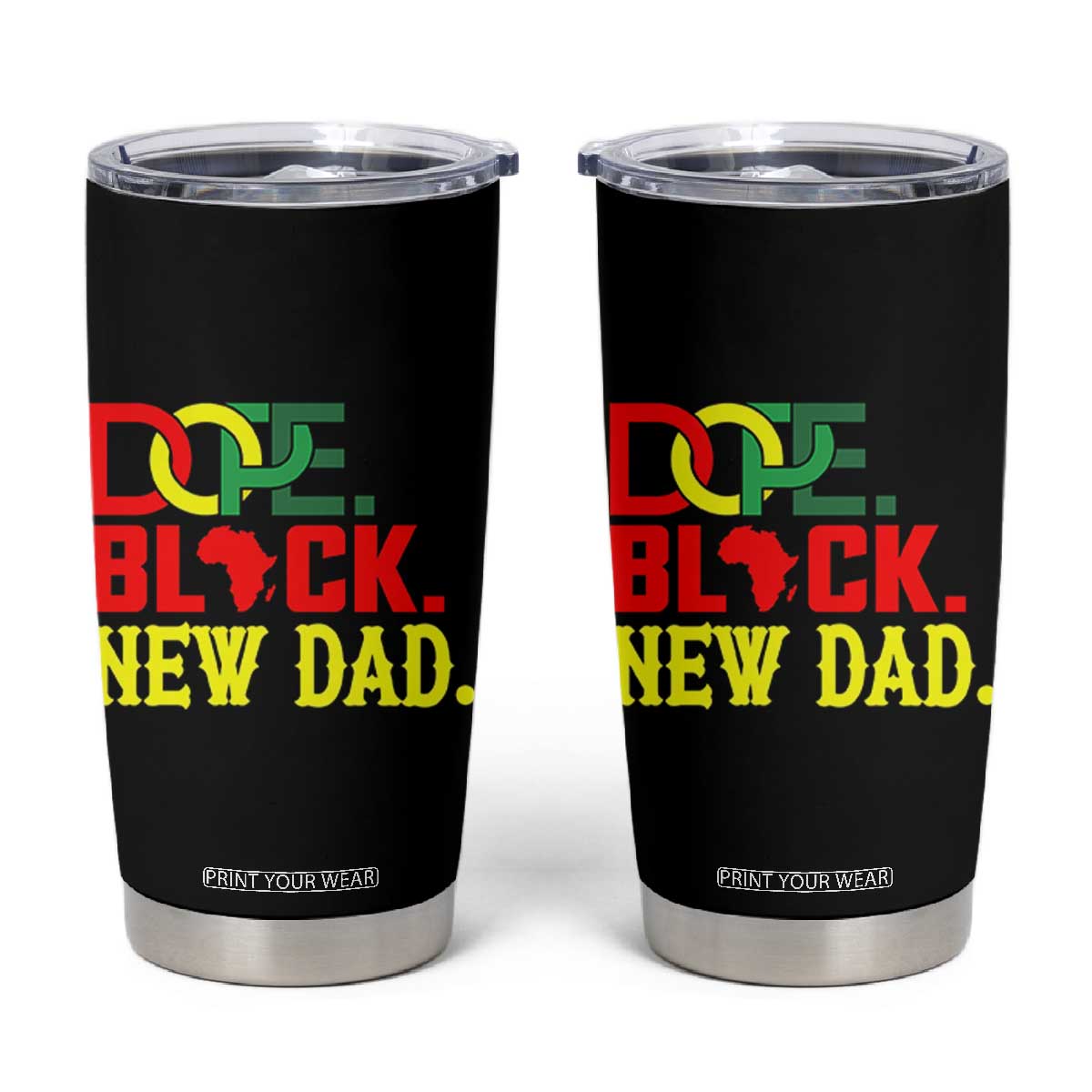 First Father's Day African American Dad Tumbler Cup New Dad Gift TS12 Black Print Your Wear