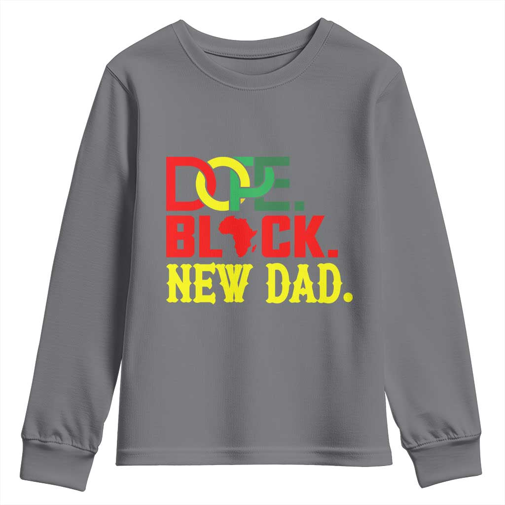 First Father's Day African American Dad Youth Sweatshirt New Dad Gift TS12 Charcoal Print Your Wear