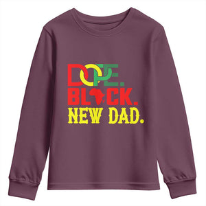 First Father's Day African American Dad Youth Sweatshirt New Dad Gift TS12 Maroon Print Your Wear
