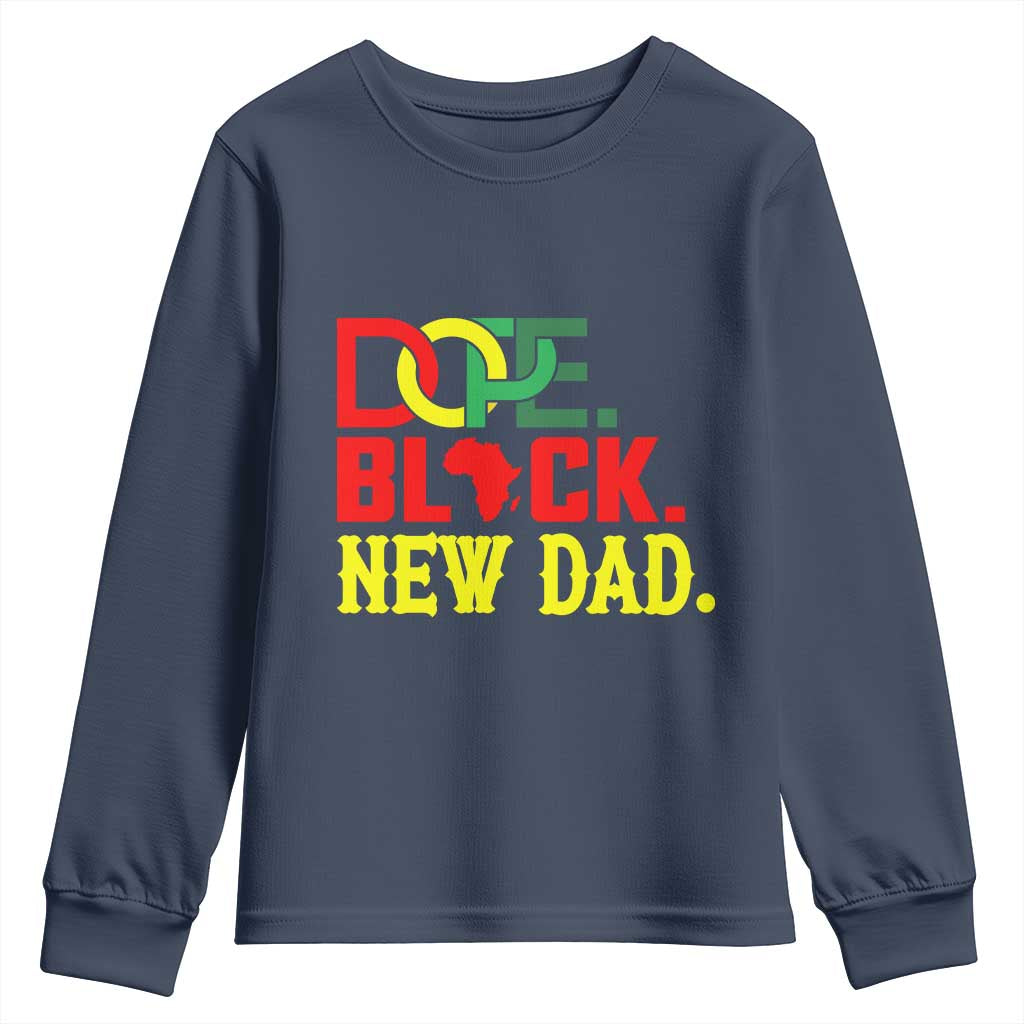 First Father's Day African American Dad Youth Sweatshirt New Dad Gift TS12 Navy Print Your Wear