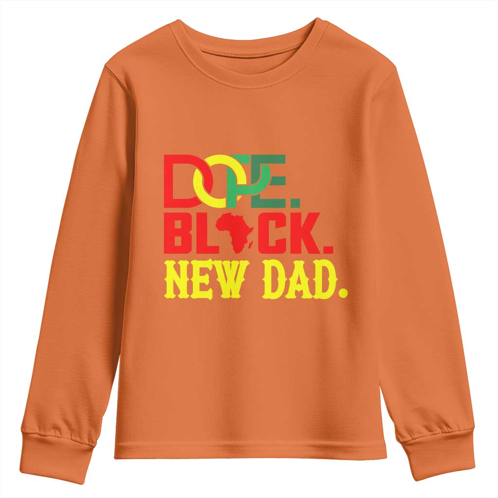First Father's Day African American Dad Youth Sweatshirt New Dad Gift TS12 Orange Print Your Wear