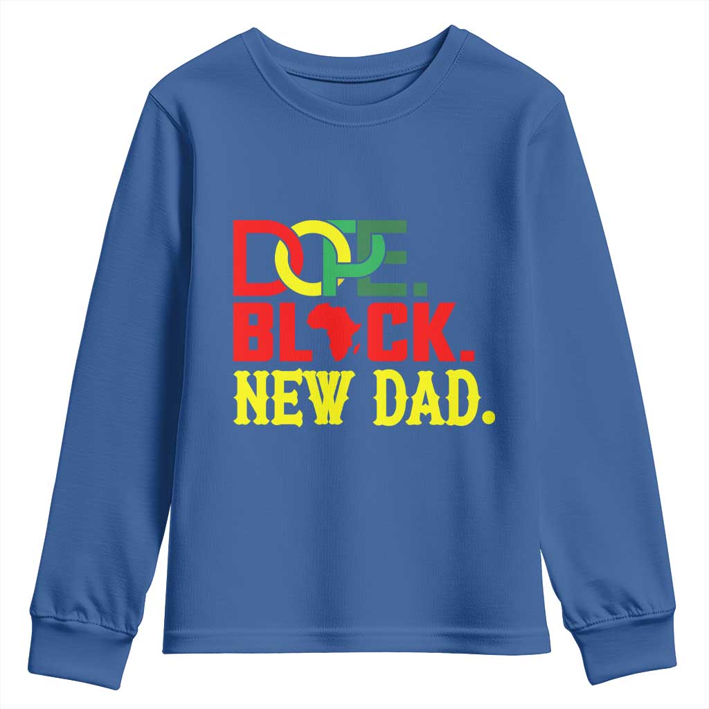 First Father's Day African American Dad Youth Sweatshirt New Dad Gift TS12 Royal Blue Print Your Wear
