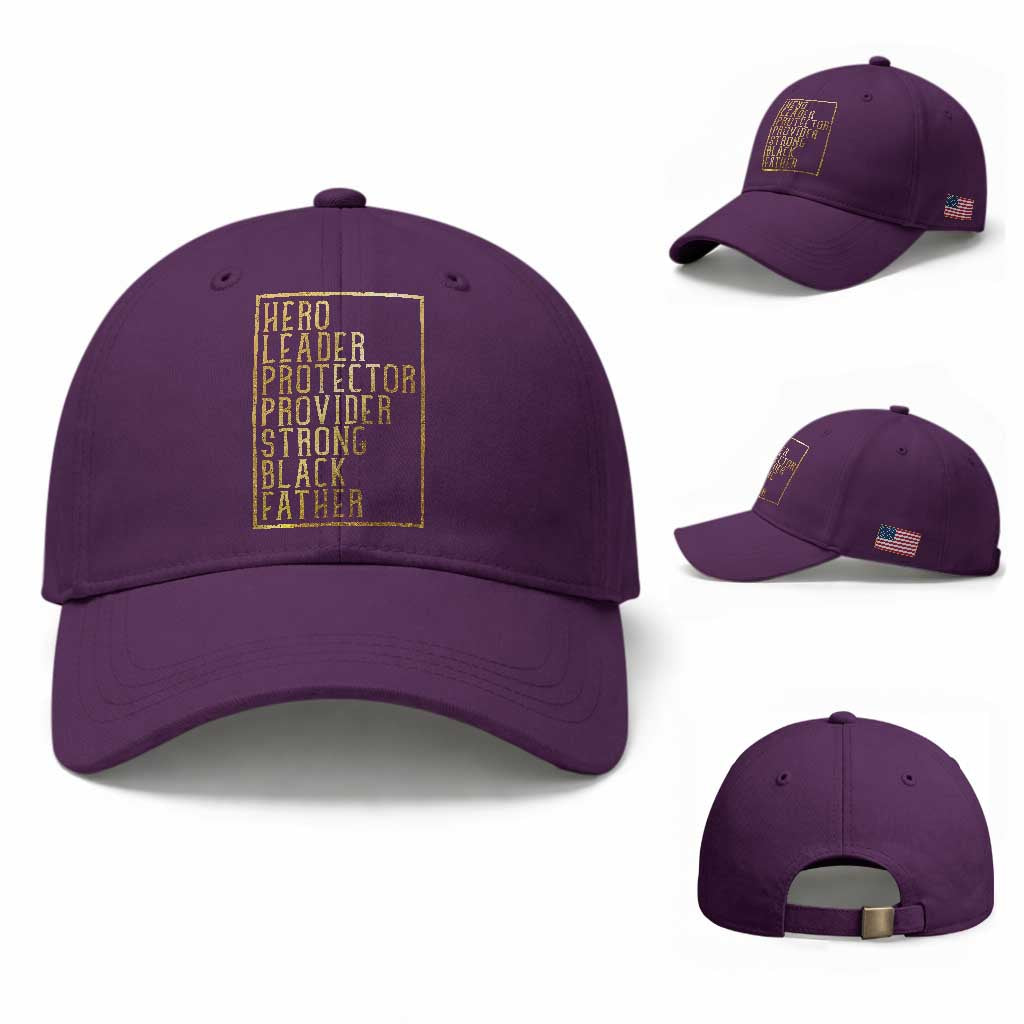 Strong Black Father Baseball Cap Hero Leader Provider Protector Gift TS12 Baseball Cap Universal Fit Purple Print Your Wear