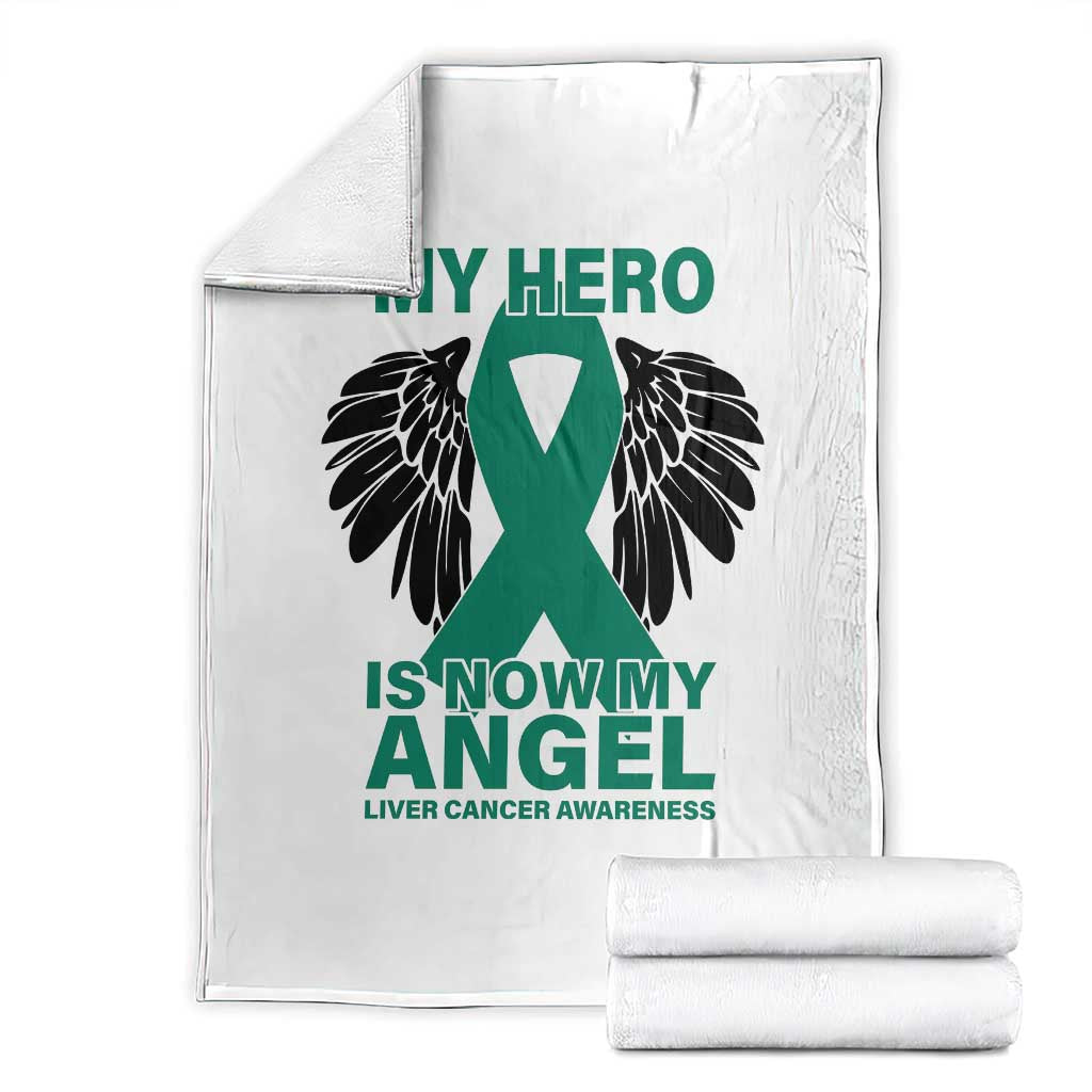 Liver Cancer Awareness Memorial Gift Throw Blanket My Hero Is Now My Angel TS12 White Print Your Wear