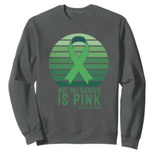 Liver Cancer Awareness Sweatshirt Not All Cancer Is Pink Ribbon Support Gift TS12 Dark Heather Print Your Wear