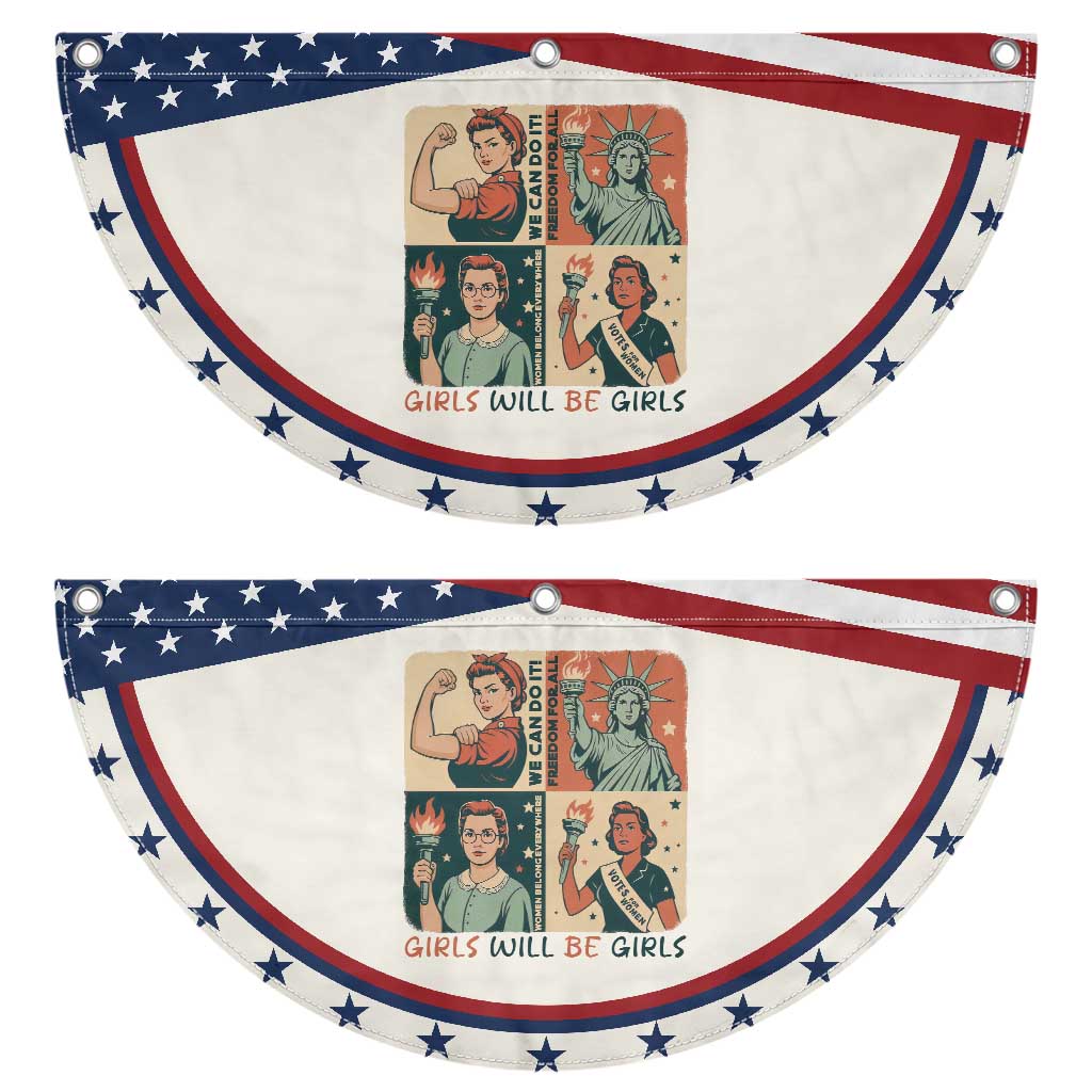 Girls Will Be Girls Patriotic Fan Flag Feminist USA Women TS12 2pcs pack Classic Beige Print Your Wear