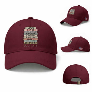 Human Rights Bookish Baseball Cap Kindness Peace Equality Flower For Women TS12 Baseball Cap Universal Fit Maroon Print Your Wear