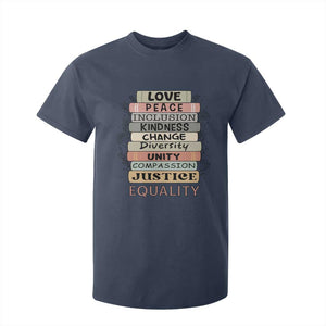 Human Rights Bookish T Shirt For Kid Kindness Peace Equality Flower For Women TS12 Navy Print Your Wear