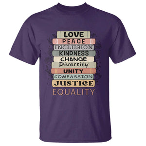 Human Rights Bookish T Shirt Kindness Peace Equality Flower For Women TS12 Purple Print Your Wear