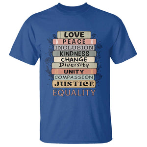 Human Rights Bookish T Shirt Kindness Peace Equality Flower For Women TS12 Royal Blue Print Your Wear