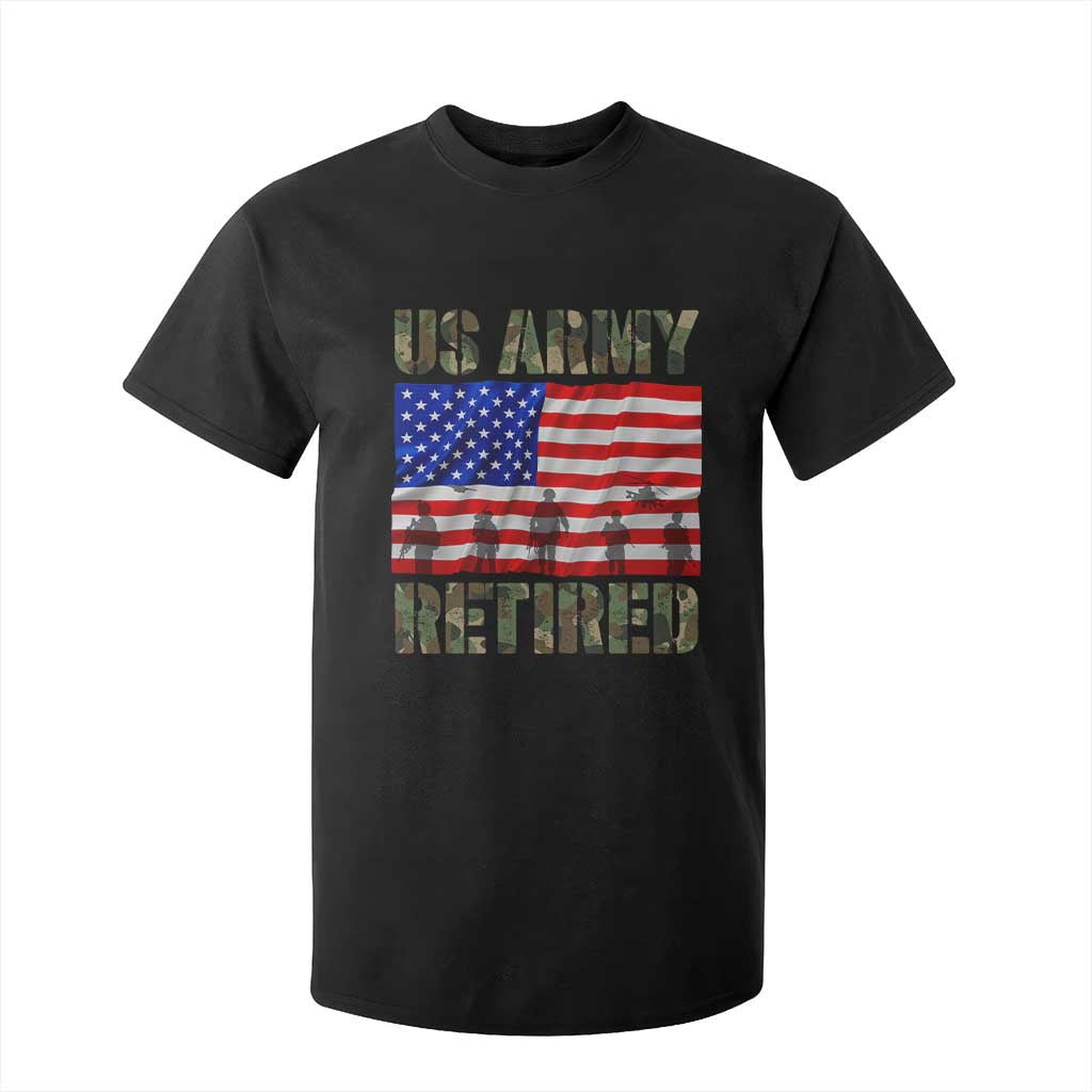 Retired Veteran T Shirt For Kid American Flag US Army Patriotic USA Pride TS12 Black Print Your Wear
