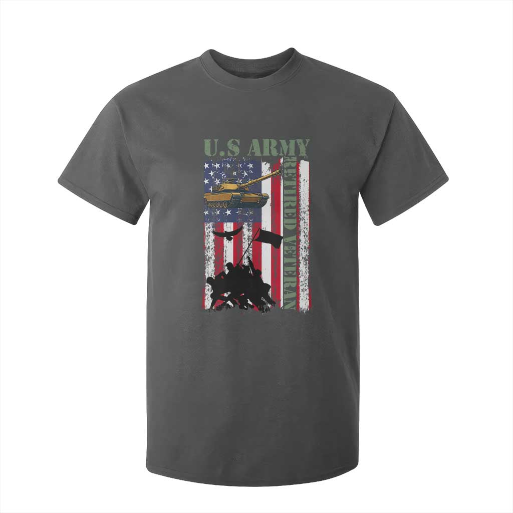 Retired Army T Shirt For Kid American Flag US Patriotic USA Pride TS12 Dark Heather Print Your Wear