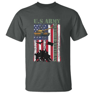 Retired Army T Shirt American Flag US Patriotic USA Pride TS12 Dark Heather Print Your Wear