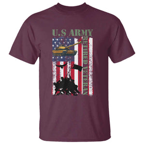 Retired Army T Shirt American Flag US Patriotic USA Pride TS12 Maroon Print Your Wear