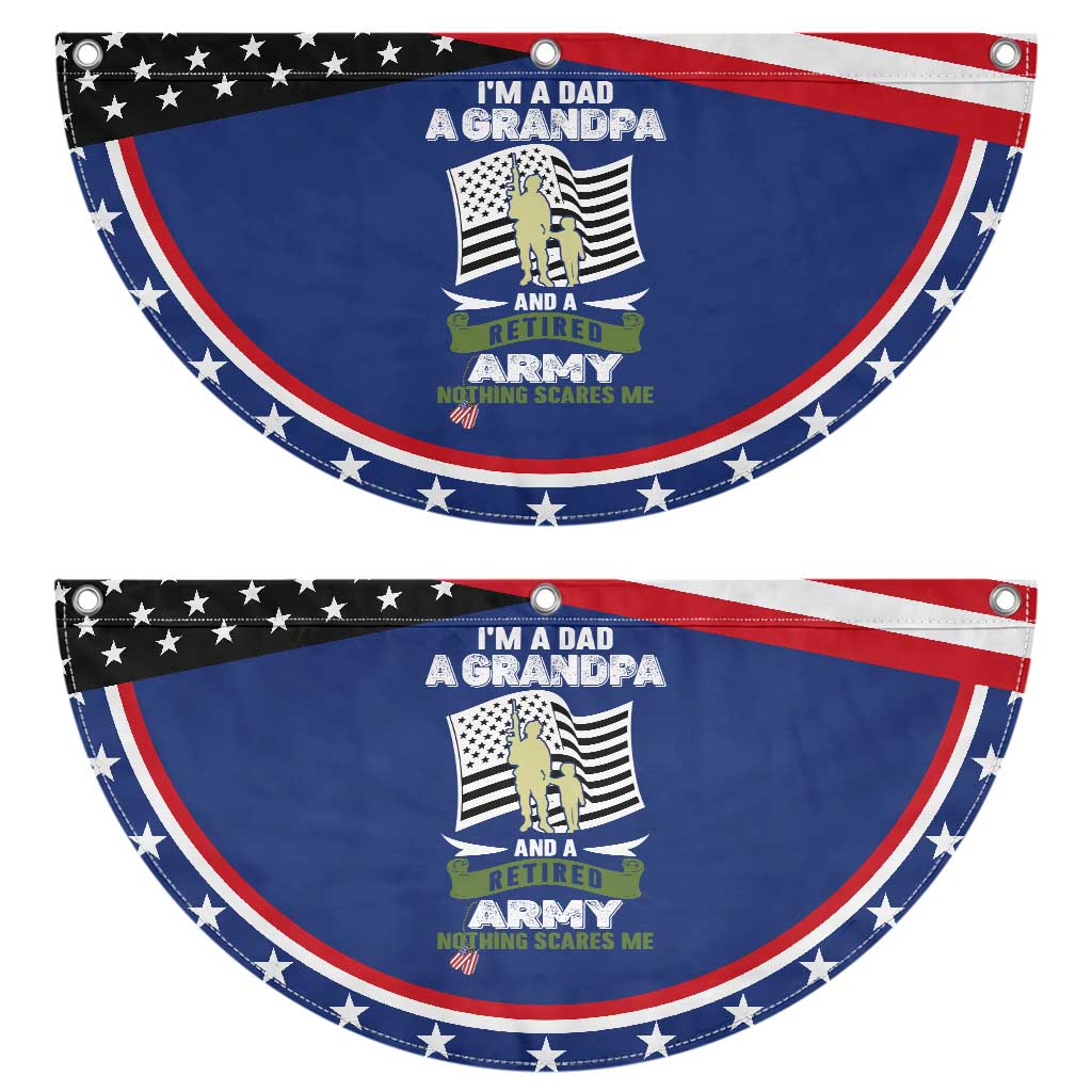 Retired Army Patriotic Fan Flag Funny I Am A Dad A Grandpa Nothing Scares Me TS12 2pcs pack Classic Navy Print Your Wear