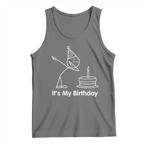 Dabbing Stickman Party Humor Gift Tank Top It Is My Birthday TS12 Black Heather Print Your Wear