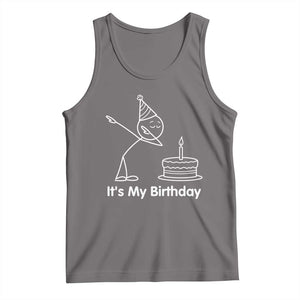 Dabbing Stickman Party Humor Gift Tank Top It Is My Birthday TS12 Deep Heather Print Your Wear