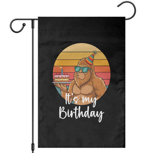 It Is My Birthday Garden Flag Funny Bigfoot Blowing Candle Birthday Cake TS12 Black Print Your Wear