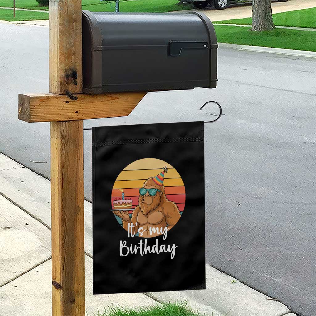 It Is My Birthday Garden Flag Funny Bigfoot Blowing Candle Birthday Cake TS12 Print Your Wear