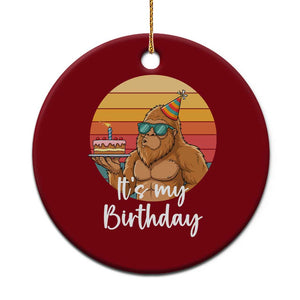 It Is My Birthday Ceramic Ornament Funny Bigfoot Blowing Candle Birthday Cake TS12 1pc Red Print Your Wear