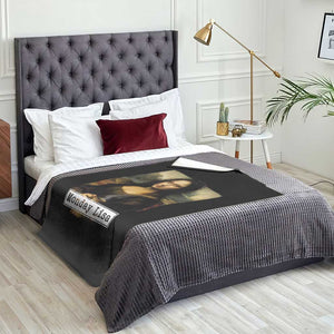 Monday Lisa Coffee Lover Throw Blanket Funny Mona Lisa Art Parody Graphic Tired Work TS12 Print Your Wear
