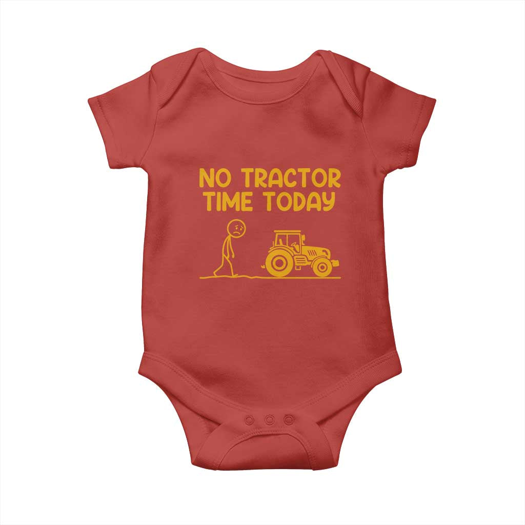 Funny Farm Life Stickman Meme Baby Onesie No Tractor Time Today TS12 Red Print Your Wear