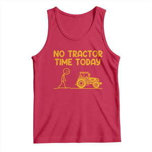 Funny Farm Life Stickman Meme Tank Top No Tractor Time Today TS12 Red Print Your Wear