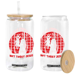 Not Today Jesus Glass Can Gothic Dark Art Pastel Goth Creepy Graphic TS12 Print Your Wear
