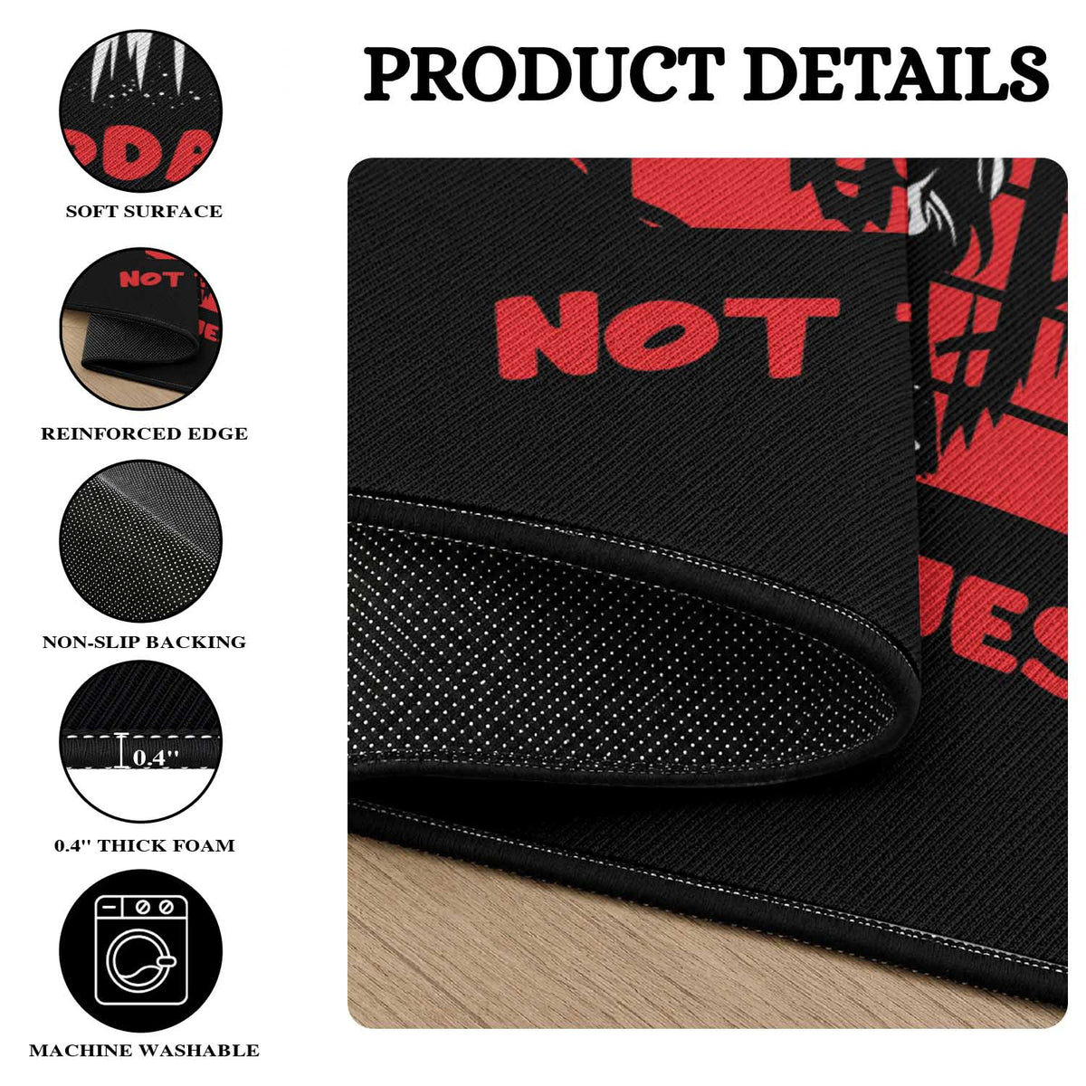 Not Today Jesus Round Rug Gothic Dark Art Pastel Goth Creepy Graphic