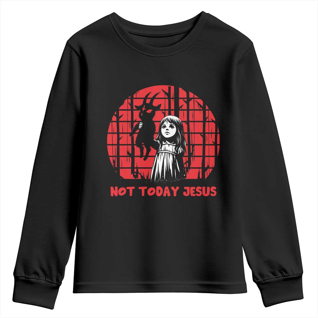 Not Today Jesus Youth Sweatshirt Gothic Dark Art Pastel Goth Creepy Graphic TS12 Black Print Your Wear