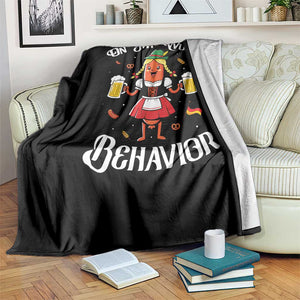 Funny Oktoberfest Sausage Dirndl German Beer Throw Blanket On My Wurst Behavior TS12 Print Your Wear