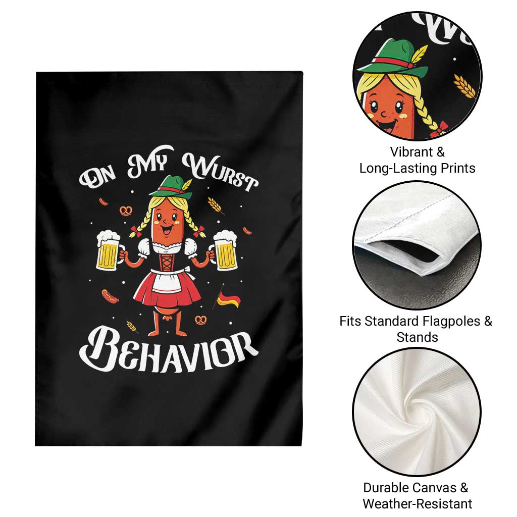 Funny Oktoberfest Sausage Dirndl German Beer Garden Flag On My Wurst Behavior TS12 Print Your Wear