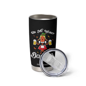 Funny Oktoberfest Sausage Dirndl German Beer Tumbler Cup On My Wurst Behavior TS12 Print Your Wear