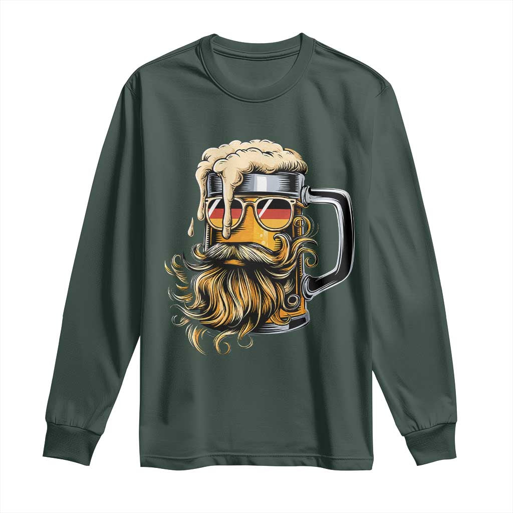 Funny Oktoberfest Beer Lover Gift Long Sleeve Shirt Cool German Beer Mug TS12 Dark Forest Green Print Your Wear