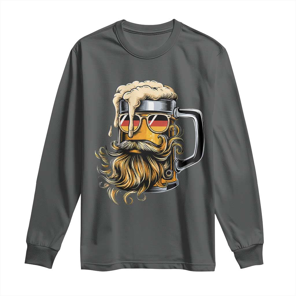 Funny Oktoberfest Beer Lover Gift Long Sleeve Shirt Cool German Beer Mug TS12 Dark Heather Print Your Wear