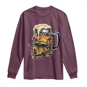 Funny Oktoberfest Beer Lover Gift Long Sleeve Shirt Cool German Beer Mug TS12 Maroon Print Your Wear
