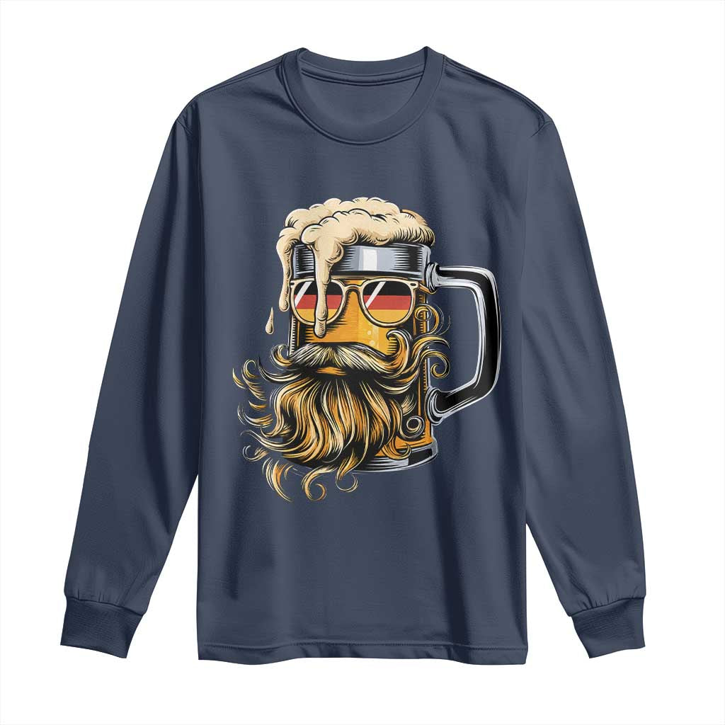 Funny Oktoberfest Beer Lover Gift Long Sleeve Shirt Cool German Beer Mug TS12 Navy Print Your Wear